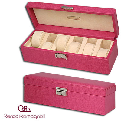 Шкатулка для 6 часов, розовая Шкатулка Renzo Romagnoli 2007 г инфо 9085c.